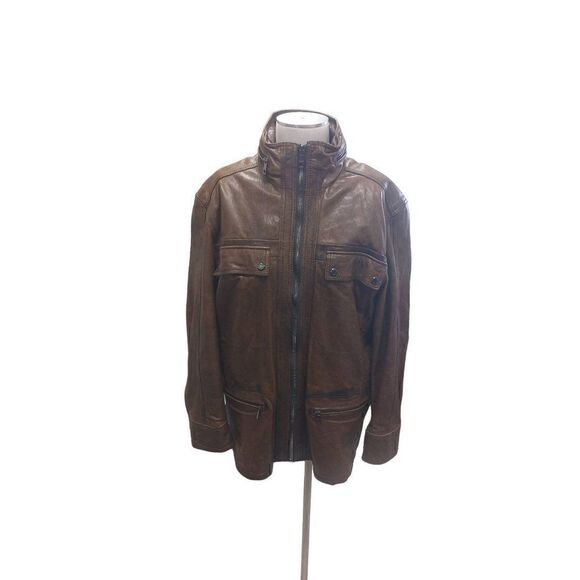 Andrew marc men's leather bomber jacket - Picture 1 of 4